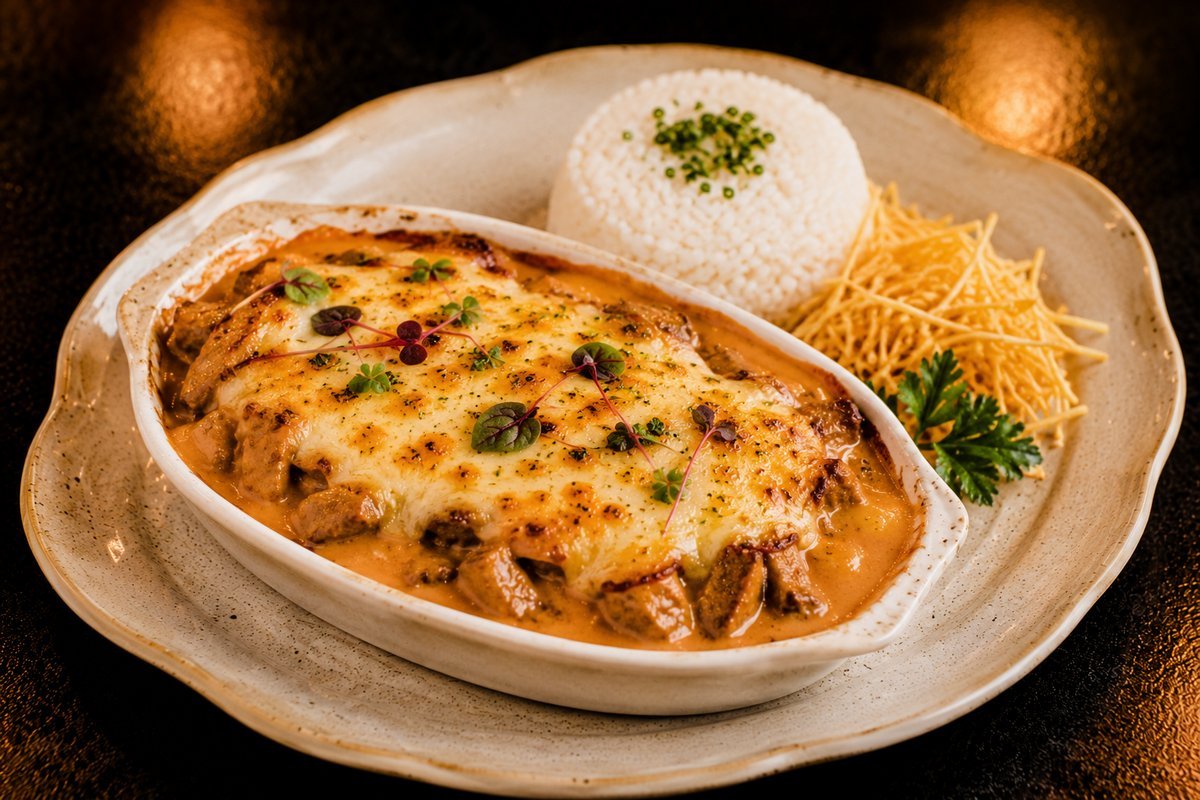 Strogonoff de Peito Gratinado